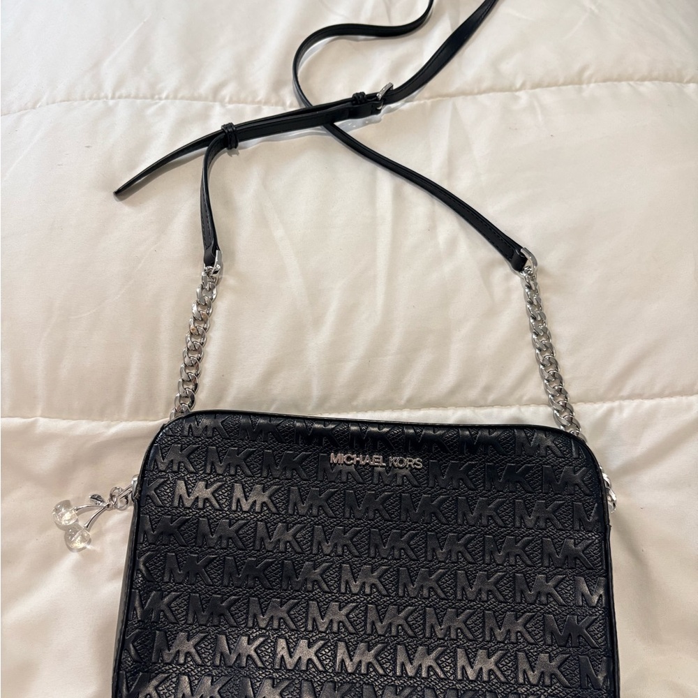 Michael Kors Black and Silver Crossbody Bag
